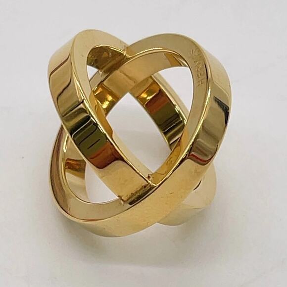 Hermes Cosmos Gold Scarf Ring with Box - Picture 5 of 10